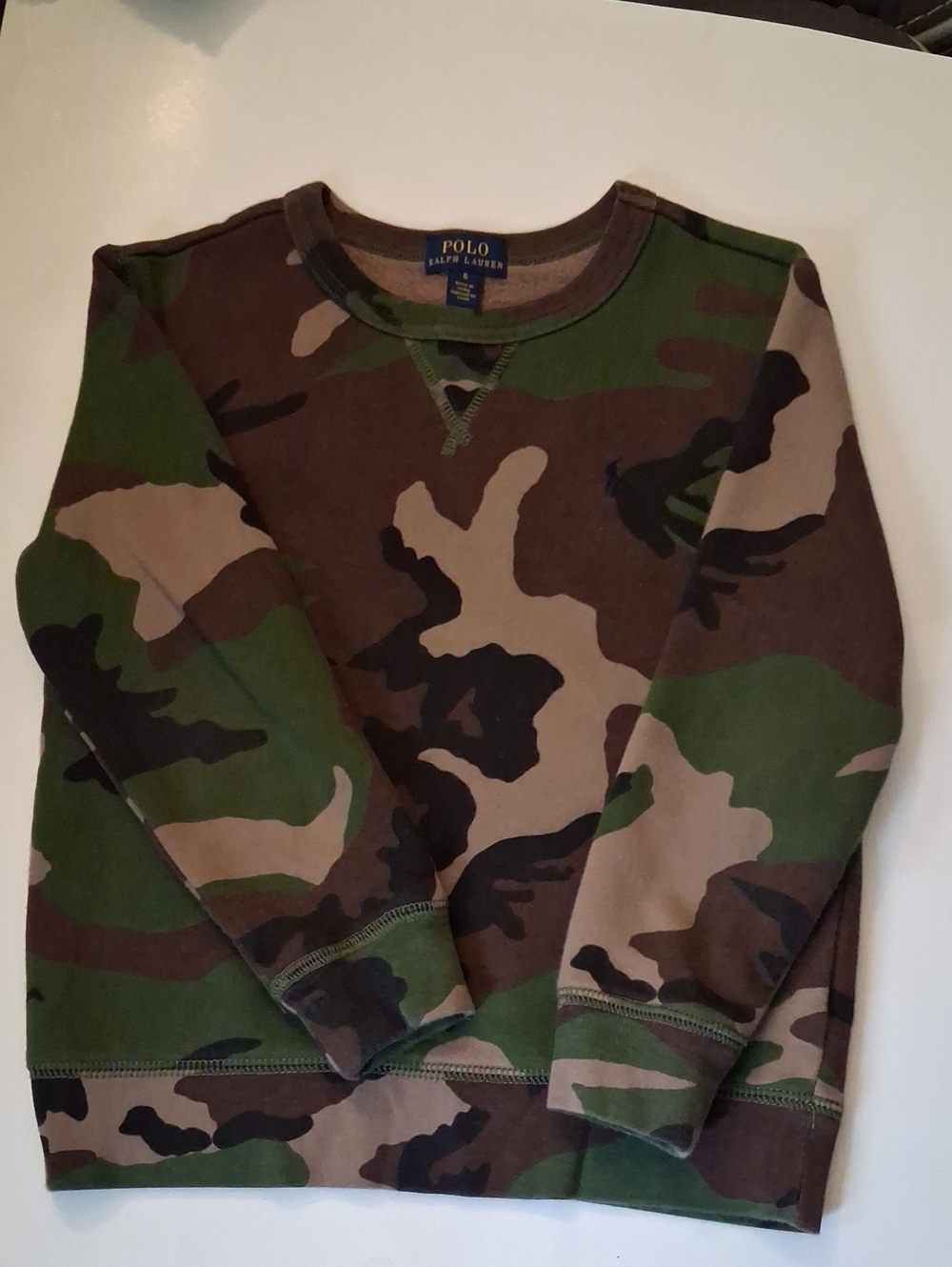 Polo by Ralph Lauren Boy's Camouflage Crewneck Sweater - Green/Brown/Black
